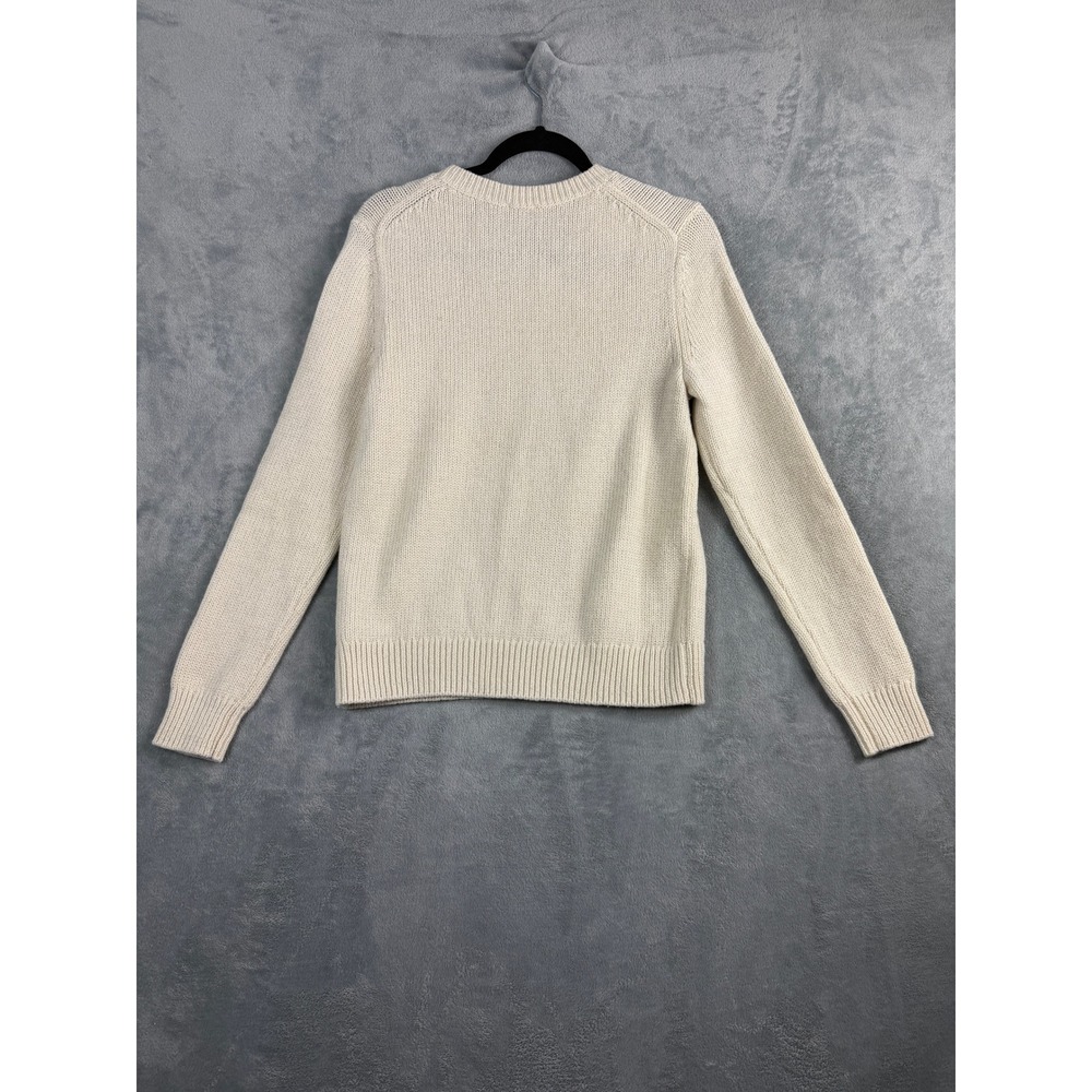 Gap Womens Medium Cream Sparkle Sweater Metallic Crewneck Shimmer Knit Boho Y2K